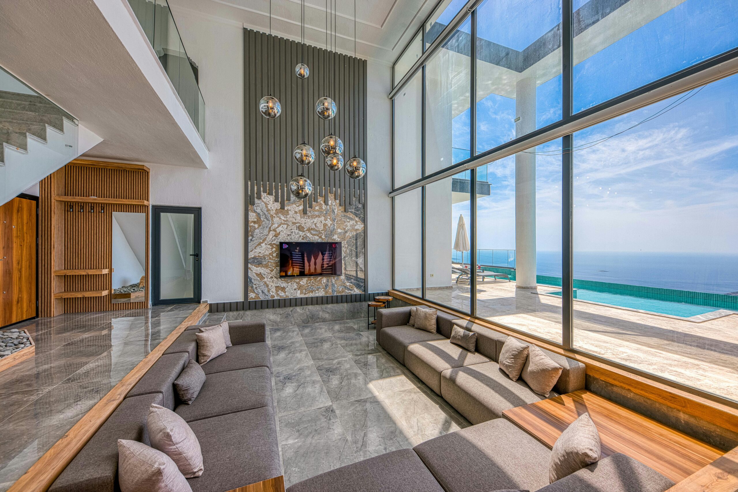 Spacious, modern villa with ocean view and elegant interior design, perfect for luxury living.